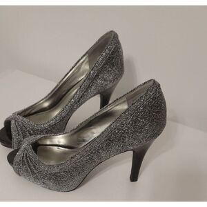 Style & Co Silver Peep Toe Heels